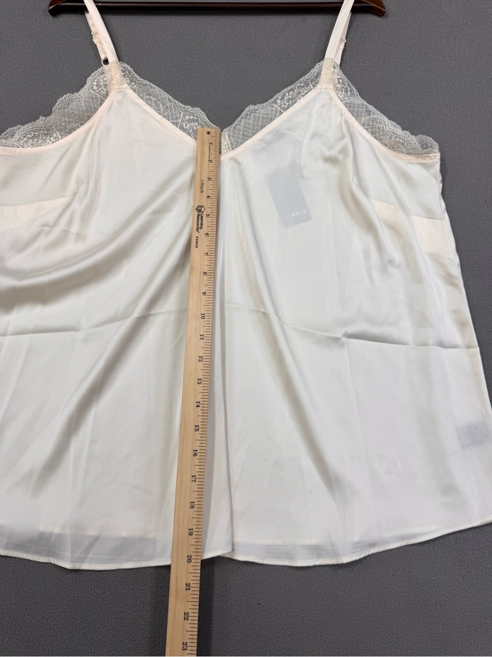 Torrid Satin Lace Trim Cami Ivory, Whisper White, Camisole, 1X - Picture 14 of 16